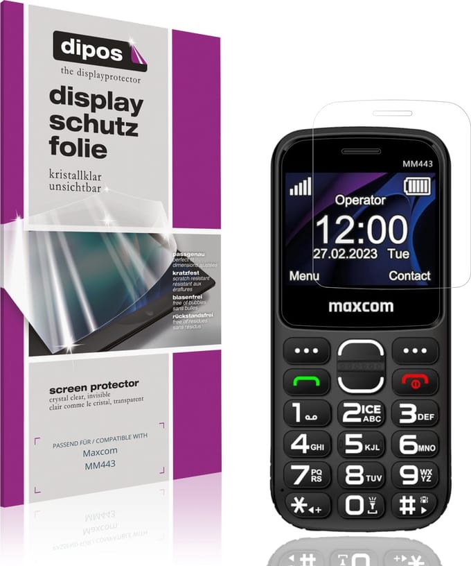 dipos – 4x Beschermfolie geschikt voor Maxcom MM443 | Krasbestendige & heldere Screenprotector Ultra-Thin