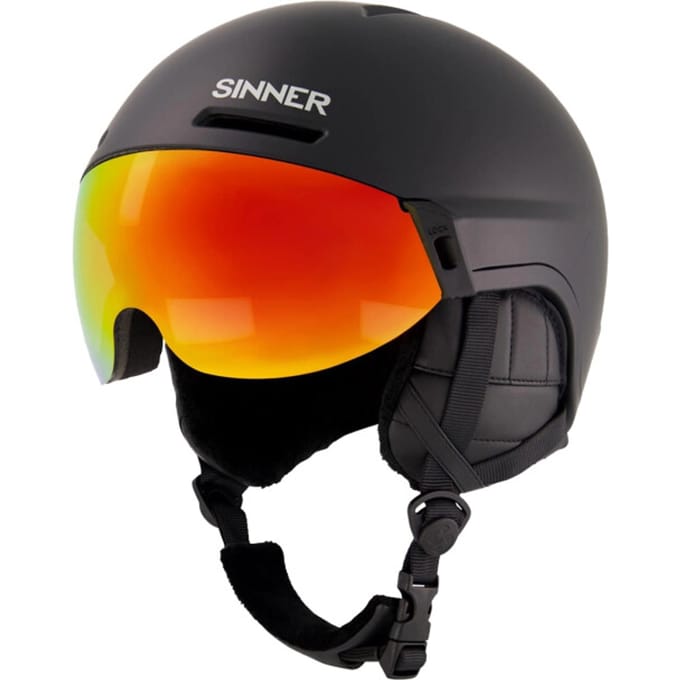 SINNER MontBLANC VISOR Unisex Skihelm - MATTE Zwart - Maat L,59-61 cm
