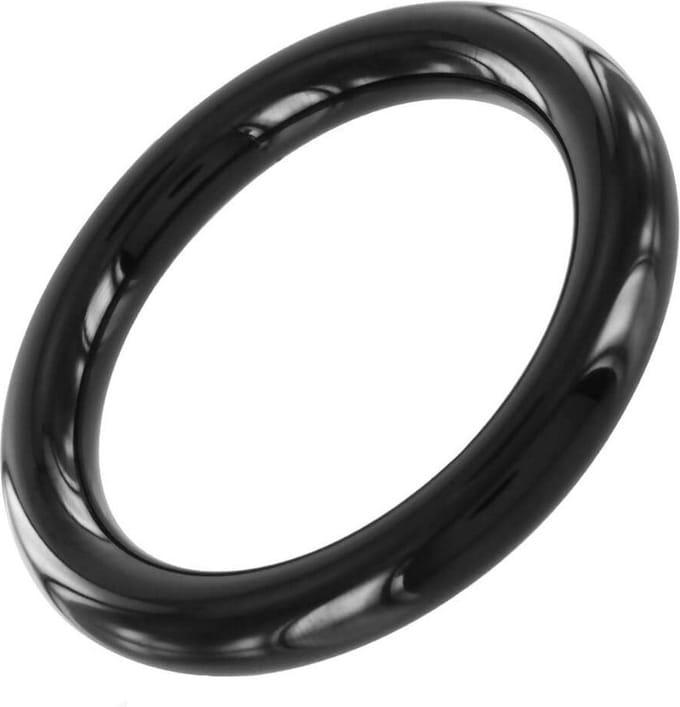 Black Line - Cockring - RVS - Zwart - 8 mm dik - Diameter 45 mm