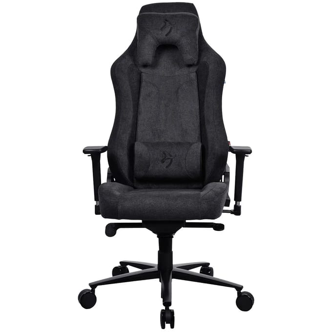 Arozzi Vernazza Soft Fabric Pure Black Stoel - Zwart - Tot 140 kg