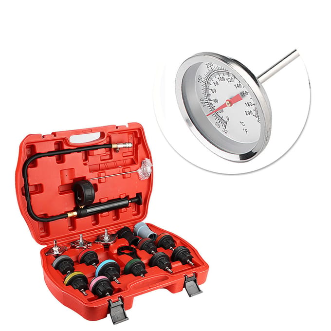 18 stuks Universele Auto Radiator Lek Tester Koelsysteem Detector Gereedschapskit black
