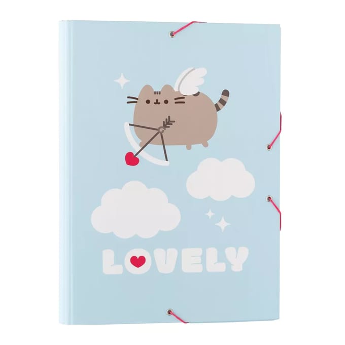 Pusheen, Kartonnen map A4-formaat Purrfect Love-collectie met elastieken en flappen, Blauw