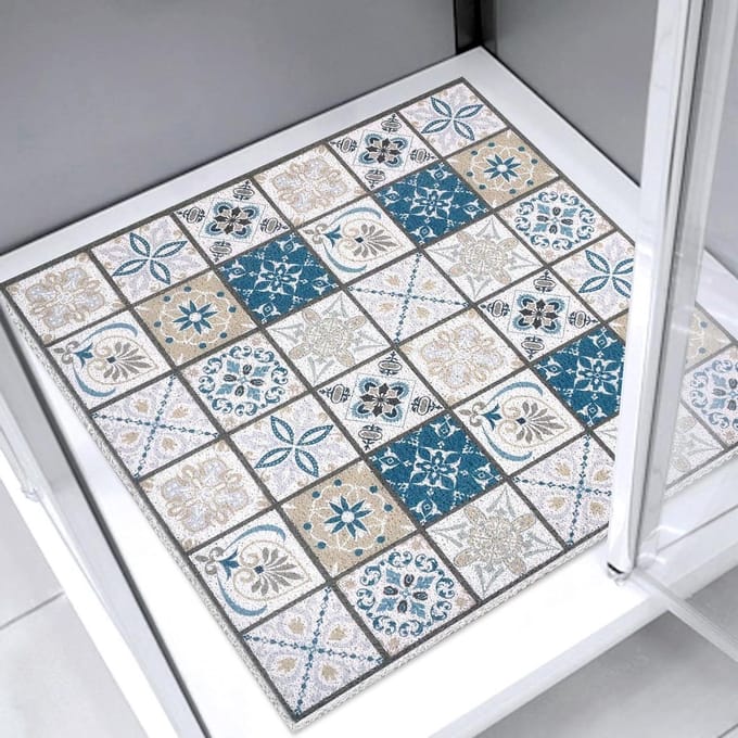 Vierkante Douchemat - Antislip Badmat - Veilig Douchen - Zachte Voetmassage - 81 x 81 cm - Bruin