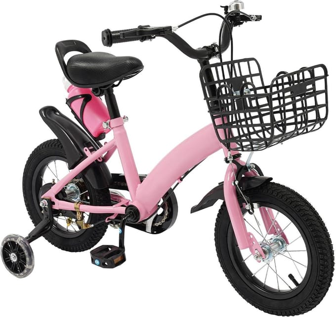 Kinderfiets - Loopfiets - Leren Fietsen - Inclusief Stabilisatoren - 12 Inch - Roze