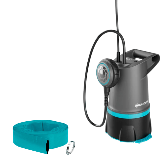 GARDENA Dompelpomp Helder-/Vuilwater 20000 Basic – 20.000 liter/uur – 0,9 bar met platte slang