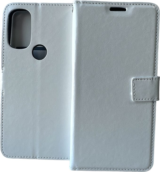 Portemonnee Book Case Hoesje Geschikt voor: Motorola Moto E20 / E30 / E40 - wit