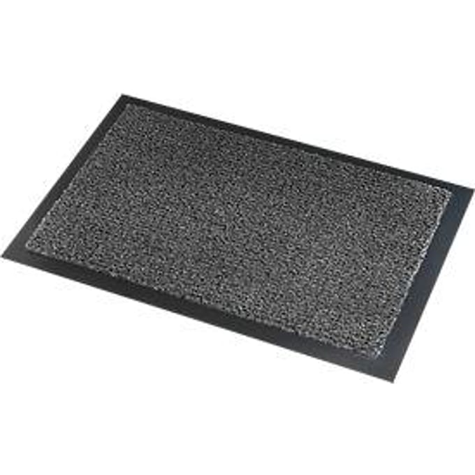 Deurmat Savane, met borsteleffect, B 1200 x L 2400 mm, wasbaar, grijs