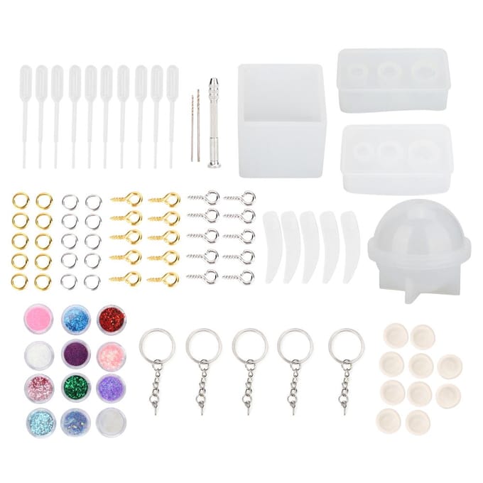 Epoxyhars Siliconen Mal Sieradenbevindingen Decoratie DIY Maakgereedschap Set Accessoire white