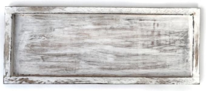 Dienblad 16x39cm antique wit