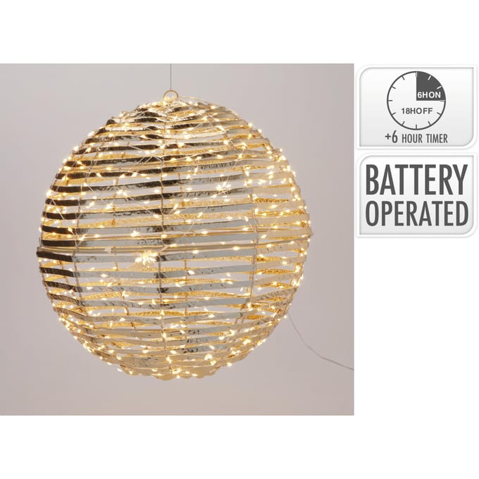 Bal van ijzer 38 cm warm wit led