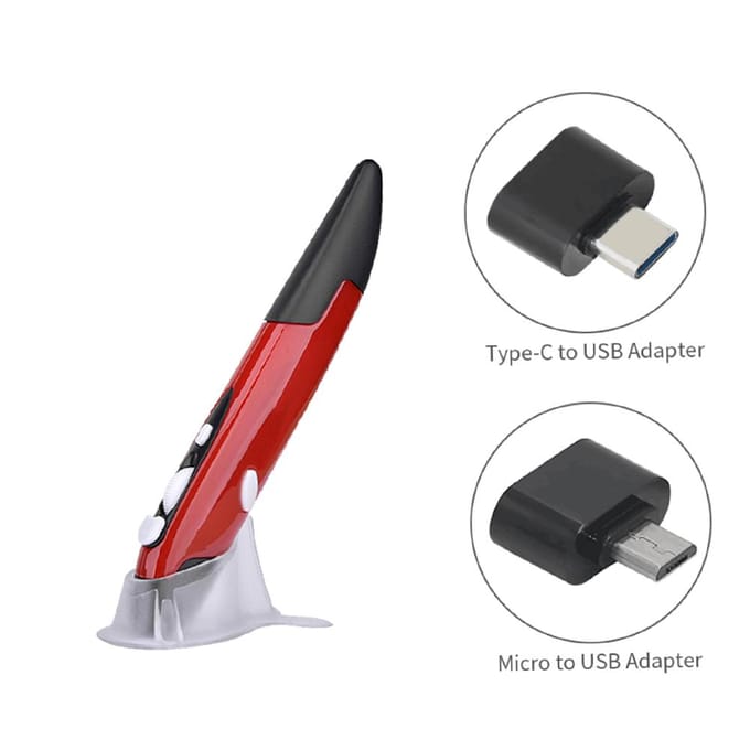 Souris optique sans fil 2.4GHz, réglable, 500/1000DPI, stylo à rabat pour présentateur optique, pour PC et Android bleu