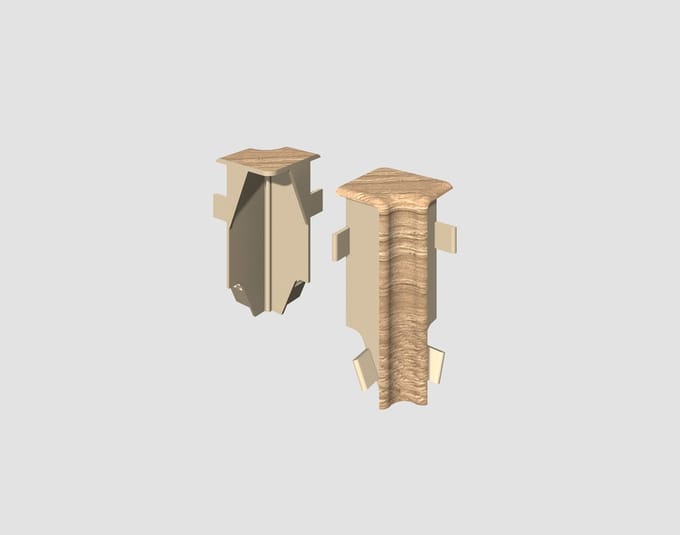 EGGER in hoekelement voor 6 cm plint KUBUS Eiken taupe