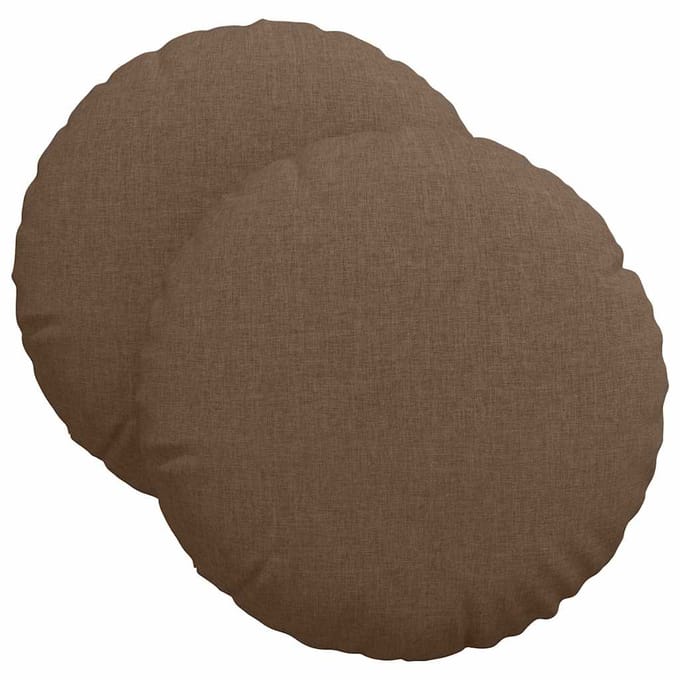 vidaXL - Zitkussens - 2 - st - Stof - Bruin - Ø40 - x - 13 - cm