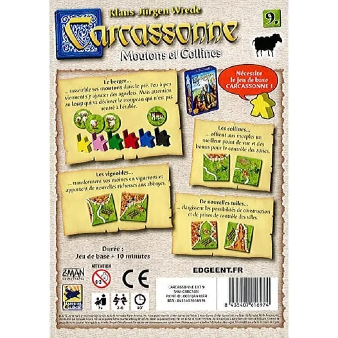 Bordspellen Z-man Games Carcassonne : Moutons et Collines