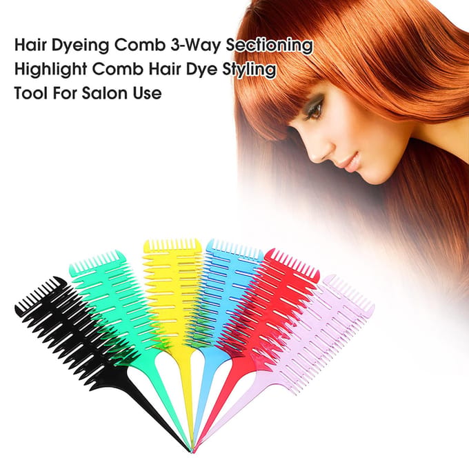 Haarkleurkam 3-weg Verdeling Highlight Kam Professionele Weefkam Haarkleur Styling red