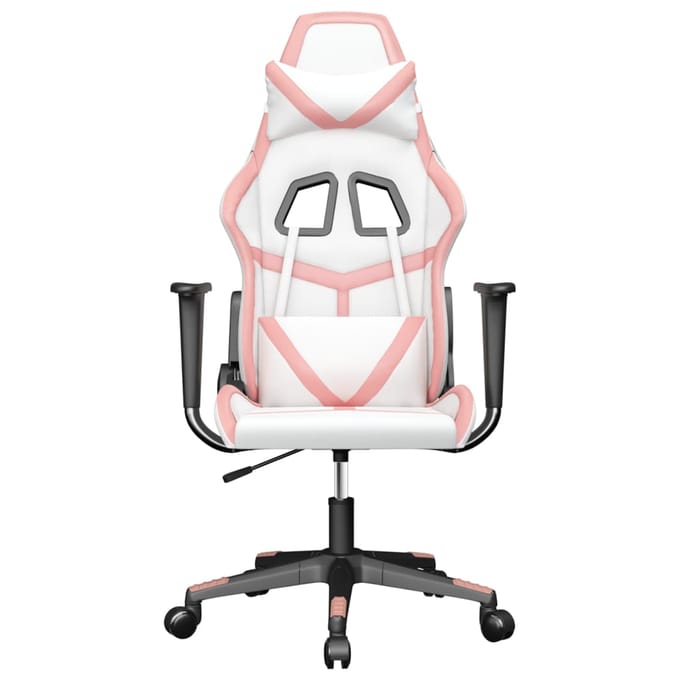 vidaXL - Gamestoel - kunstleer - wit - en - roze