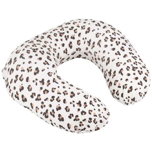 doomoo Softy - Voedingskussen & Nursing Pillow - Ergonomisch - Microkorrels - Biologisch katoen - Compact - Leopard Cream