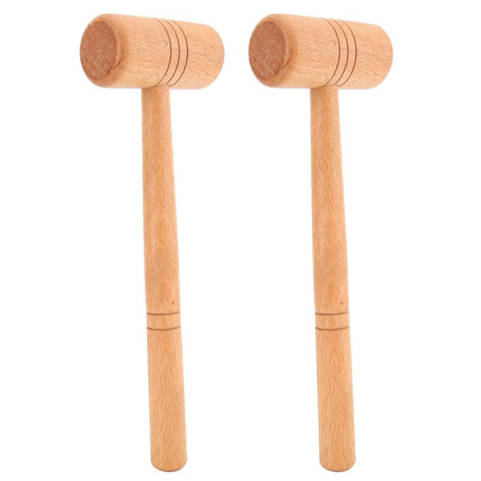 2-delige set Hamer Houten DIY Maken Reparatie Sieraden Metaalbewerkingstool beige