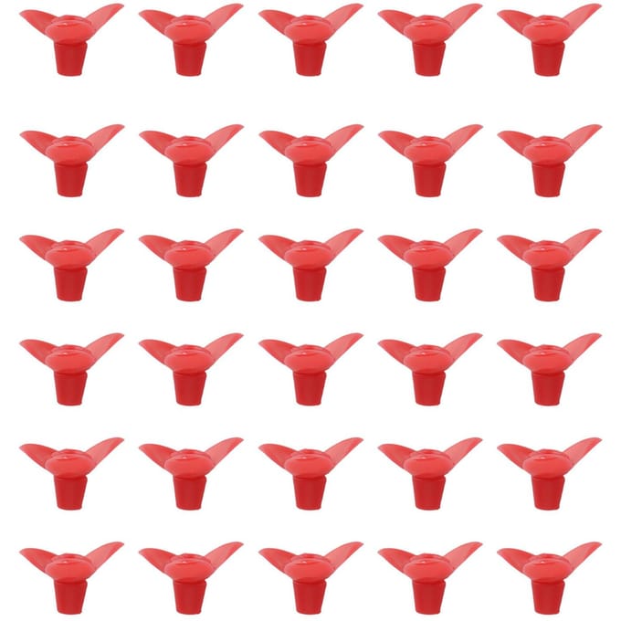 30 Sets Vogelvoerder Vervanging Bloem Plastic Vogelvoerder Vervangingsonderdelen Accessoires voor rood