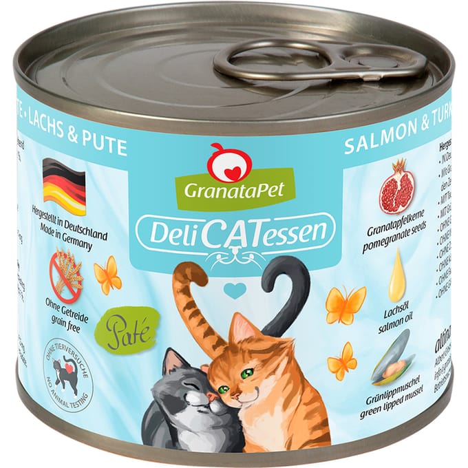 6x200g GranataPet DeliCatessen Zalm & Kalkoen Kattenvoer