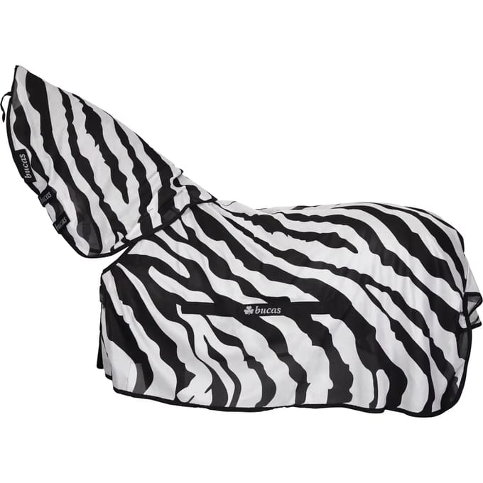 Paardendeken met neklap Bucas Buzz-Off Zebra