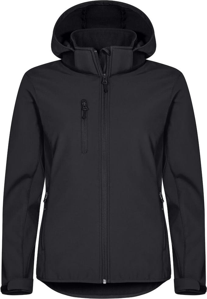 Clique Softshell jas met Capuchon Basic Dames - Zwart - Maat S/36