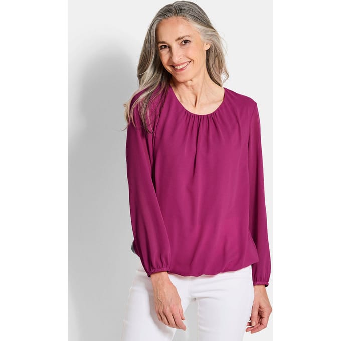 Elegante blouse van chiffon - bessen - Gr. 22 van Goldner Fashion