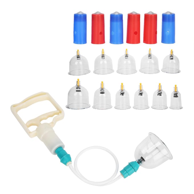 12 stuks Lichaamsbehandeling Massage Cupping Apparaat Magnetische Therapie Vacuüm Zuig Cupping Set white