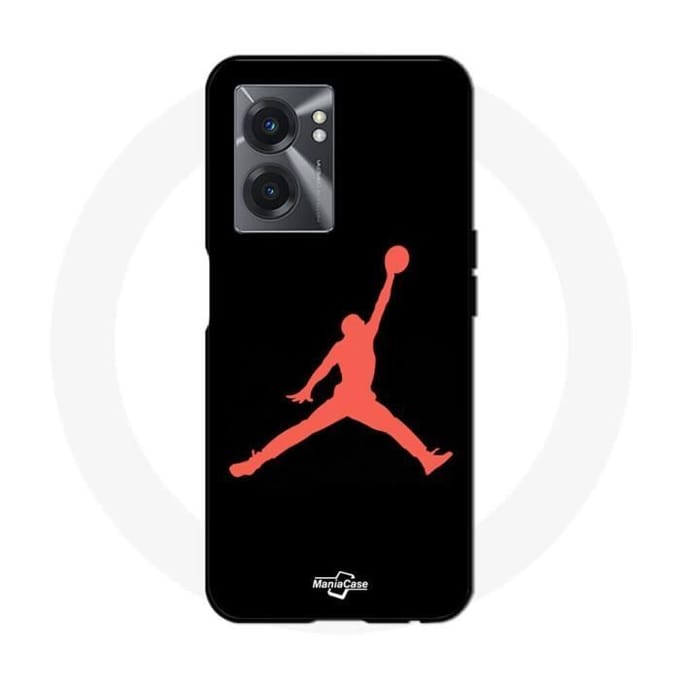 Coque - Maniacase - Realme V23 - Jordan logo 23 - Couleur rouge - Souple rouge
