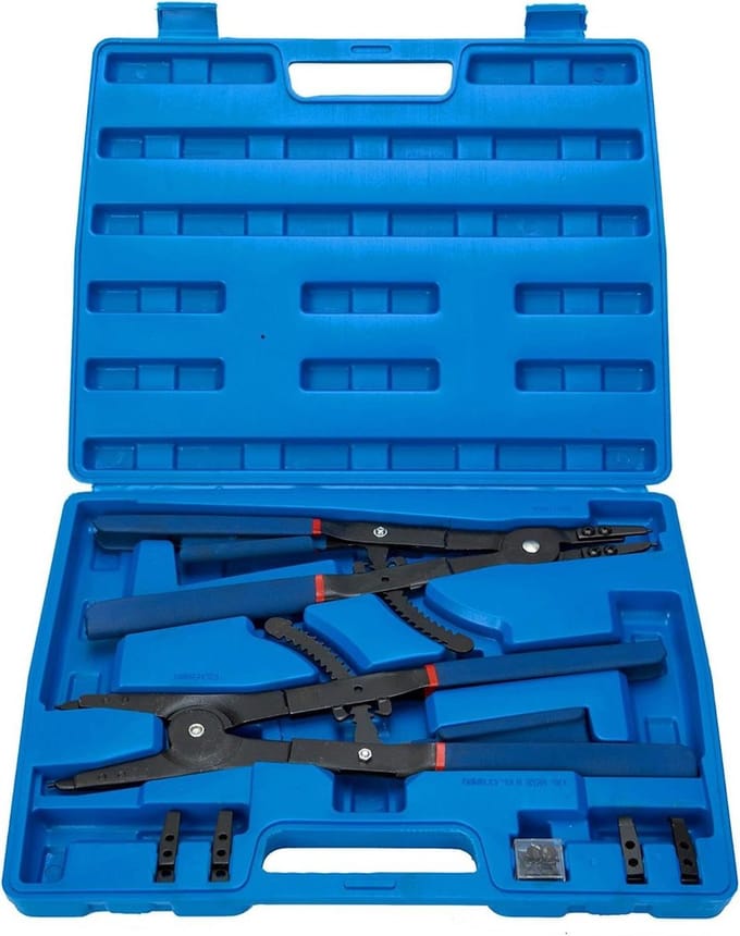Snap Ring Tangen - Set 2 Stuks - Bevestigen & Ontgrendelen - Veerratelvergrendeling - 159 mm Capaciteit - Niet gespecificeerd