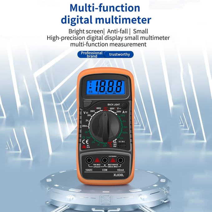 Multimètre numérique portatif XL830L, rétro-éclairage LCD, voltmètre AC/DC, ampèremètre DC, tension Ohm