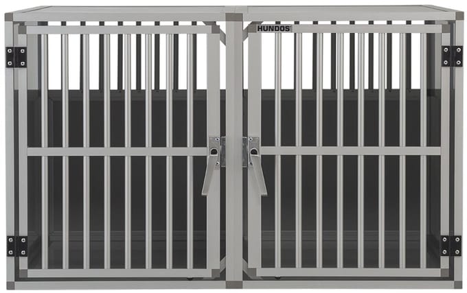 Hundos Autobench Recht Model Dubbel 100x110x67 met spijlen Nieuw