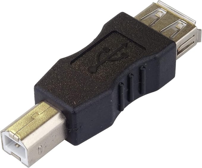 USB Adapter - A naar B - Apparaten Koppelen - Vrouwelijk Mannelijk - 5x2x2 cm - Zwart