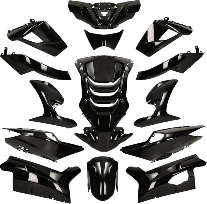 Kappenset Peugeot Speedfight 4 metallic zwart