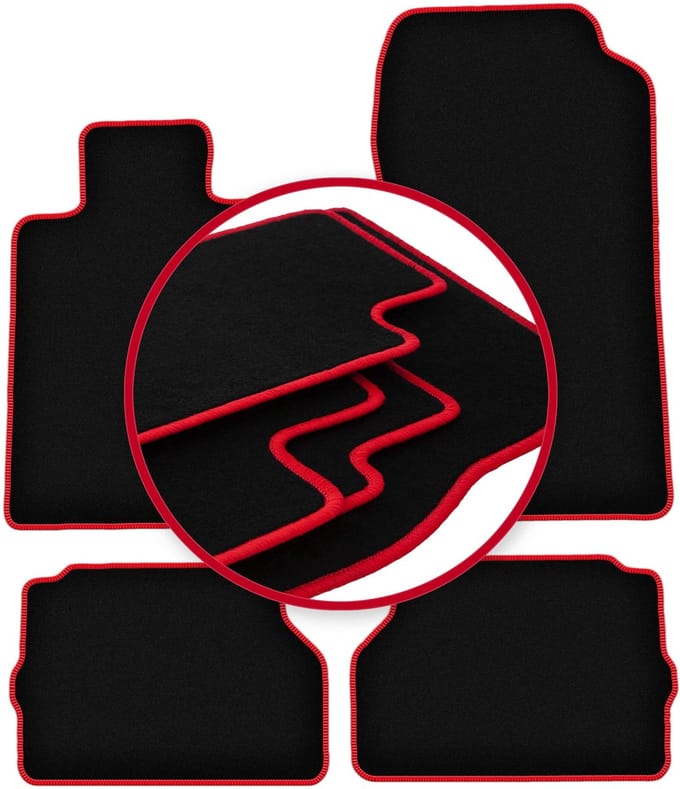 CARLUX-RED automatten voor: Mercedes C140 / W140 coupé (1992-1999)