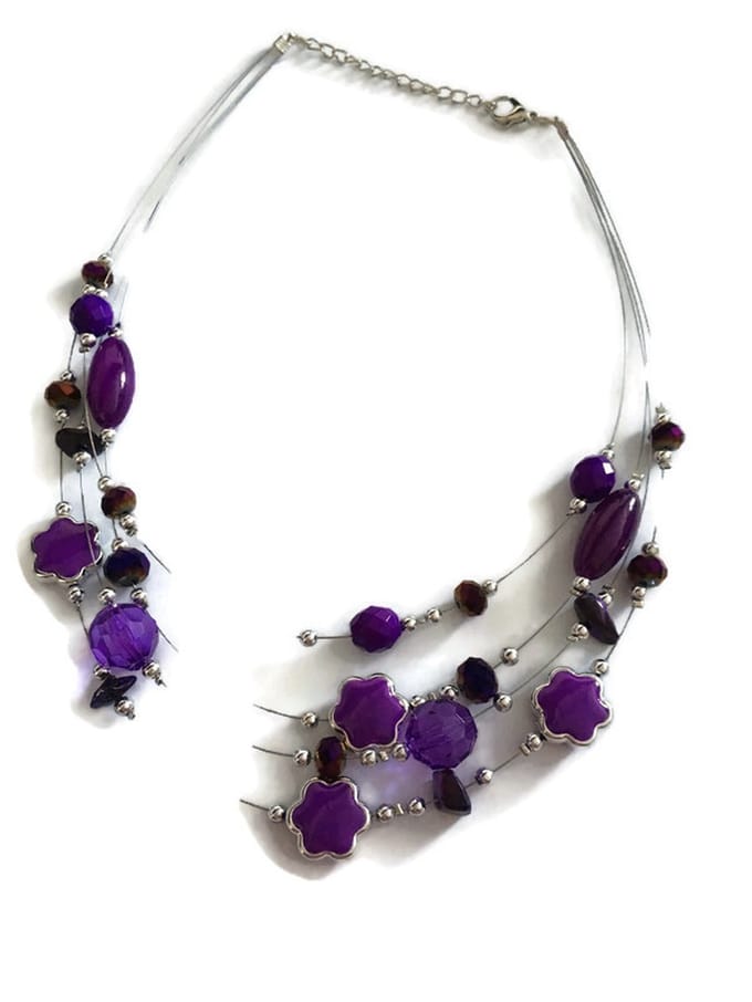 Petra's Sieradenwereld - Ketting laagjes paars (10453849)