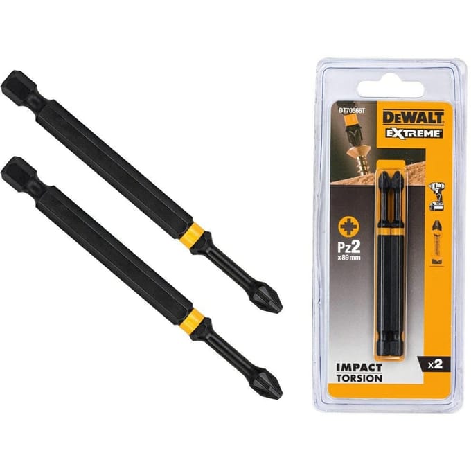 DeWALT PZ2 85mm Impact Torsion Schroefbits (2 stuks) - Extreme - DT70566T