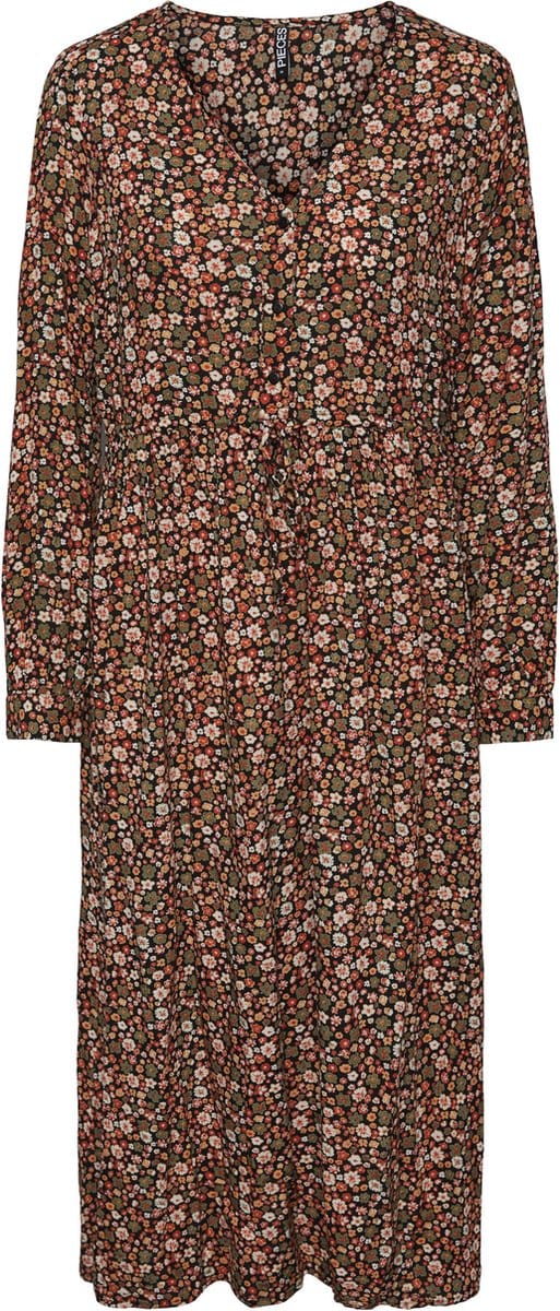 PIECES PCNYA LS MIDI DRESS Dames Jurk - Maat M
