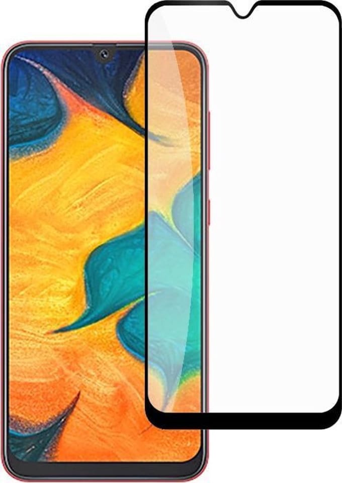 Geschikt voor Samsung Galaxy A50 Screenprotector - A50 Screen Protector Bescherm Glas Full Cover Zwart