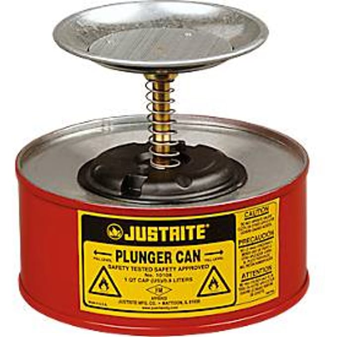 Plunjerkan van plaatstaal PREMIUM Line, rood, ø 185 x H 143 mm, 1 l