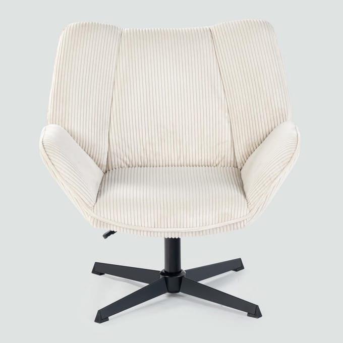 SNJY® Draaifauteuil - Draaistoel - Draaibare Eetkamerstoel - Beige