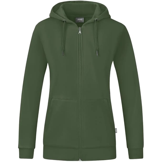 Jako Organic Jas Met Kap Dames - Olijf | Maat: 48