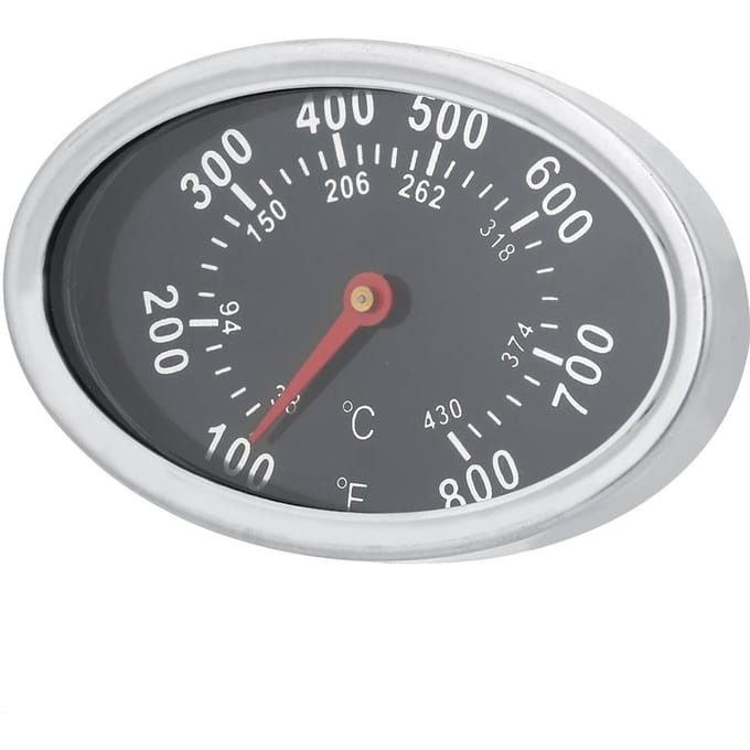 Roestvrijstalen BBQ Smoker Grill Thermometer Temperatuurmeter 430 celsius gray