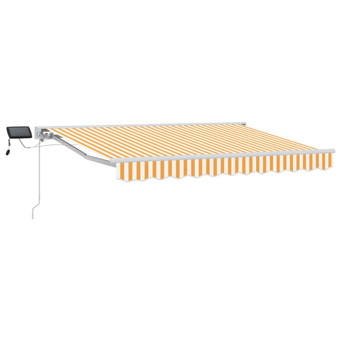 vidaXL - Handbediende - luifel - met - LED's - Geel - en - Wit - 3 - x - 2,5 - m