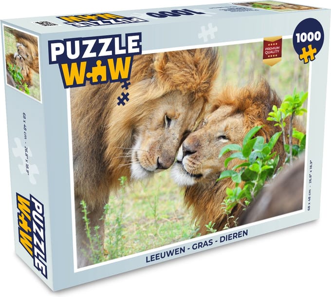 Puzzel Leeuwen - Gras - Dieren - Legpuzzel - Puzzel 1000 stukjes volwassenen