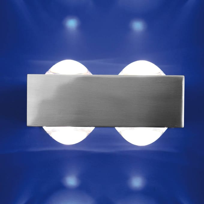 Top Light Focus wandlamp, nikkel 4 lenzen, metaal, glas