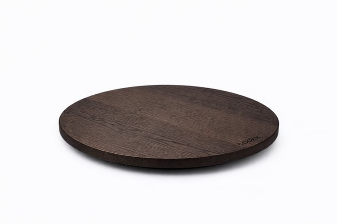 COOKX - Eiken draaiplateau L - Houten Serveerplank - Chocolade - 60 cm