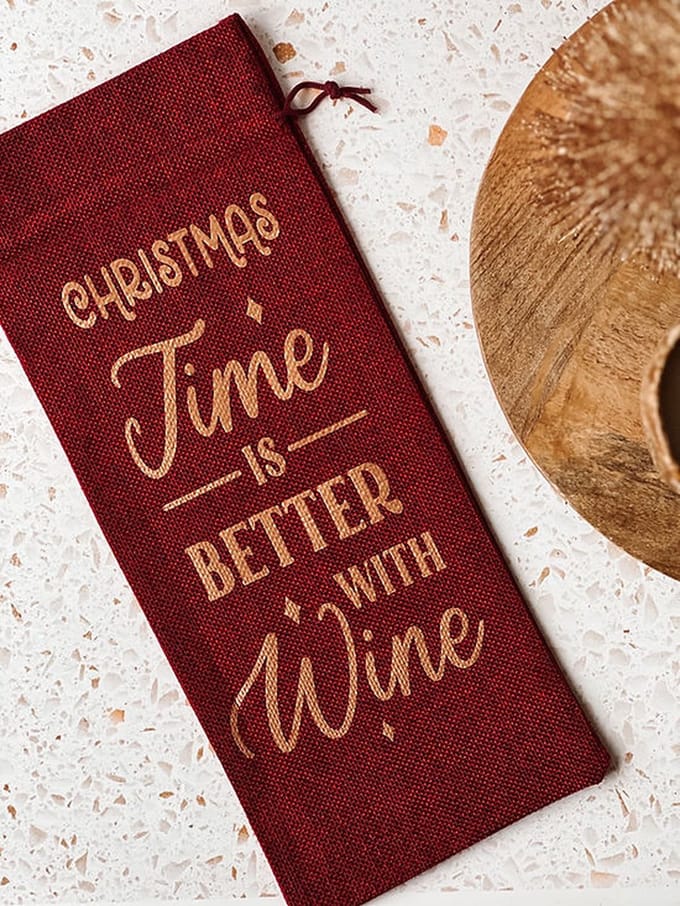 Wijntas - 'Christmas time is better with wine' - Kerstmis - Kerst