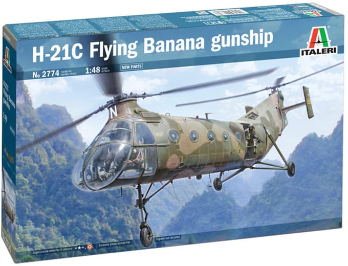 Italeri Modelbouwpakket Vliegtuigen - 2774 H-21C Flying Banana GunShip Plastic - 1:48 - Modelbouw