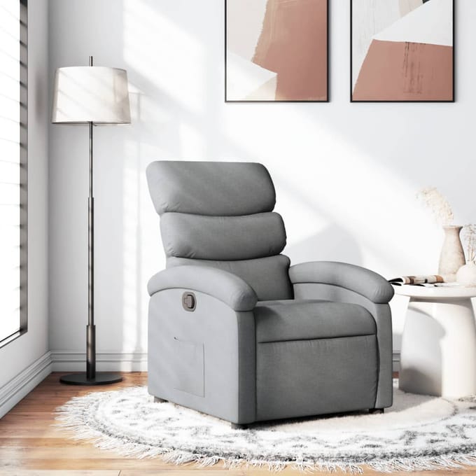 vidaXL Relaxfauteuil lichtgrijze stof